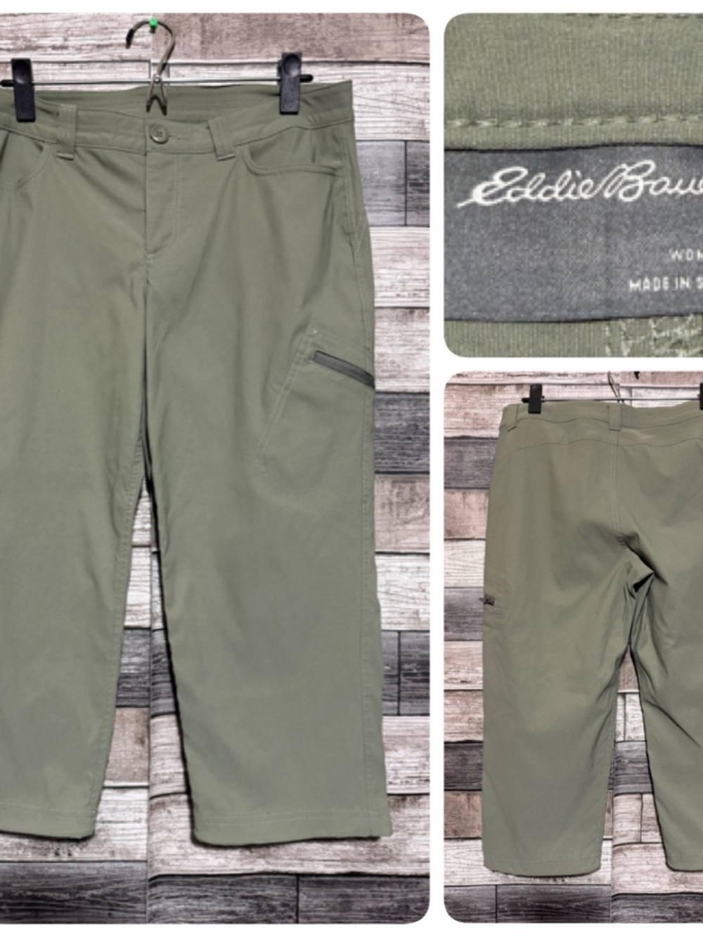 Eddie Bauer Capri Hiking Pants Women’s 8 Green (Inseam 20) Straight (READ)
